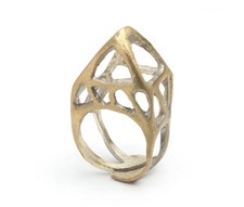 Natalie Frigo Designer Rooftop Ring Recycled Brass Statement Ring