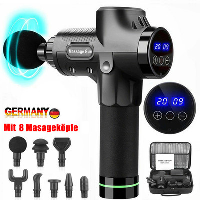 Massagepistole Elektrisches Masage Gun Percussion Muscle 8 Köpfe Massagegerät
