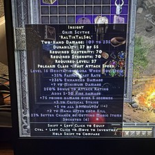 Insight Grim Scythe Rune Word In-Game Item Screenshot Diablo II Diablo Series