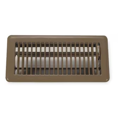 Lay-In Floor Register, 10 In W X 4 In H Opening, 170 Cfm, Brown, Steel, One-Way
