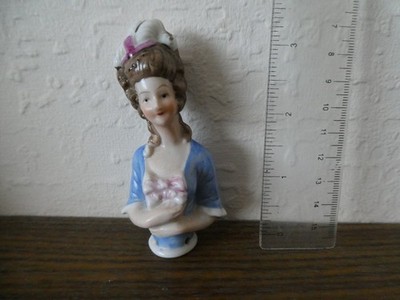 Vintage, Keramik, Nadelkissen, Half Doll