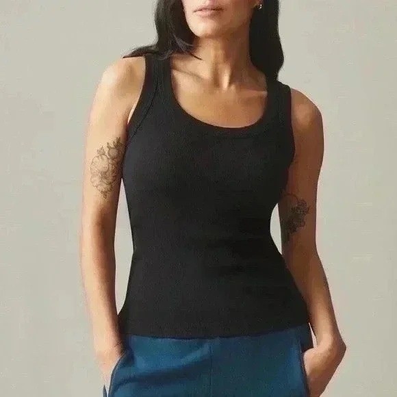 American Giant Classic Tank Top Black Ribbed Racerback Size M