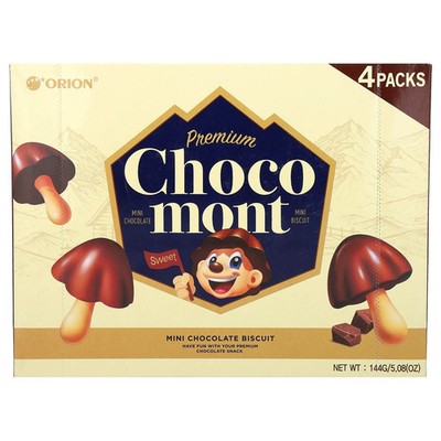 Premium Choco Mont, Mini Chocolate Biscuit, 4 Packs, 30 g Each