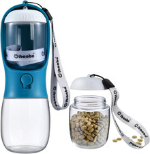 2-in-1 Dog Water Bottle with Food Container   Portable Leak-Proof Pet Dispenser