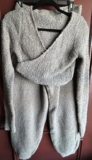 NO LONGER SOLD Skims Cozy Knit Wrap Top/ Joggers Lounge Set SZ L/XL Smoke Grey