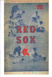MAY 12, 1955 PROGRAM-RED SOX VS ATHLETICS. GUS ZERNIAL 2 HR-STEPHENS 4 HITS