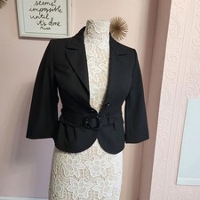 NWT The Limited black belted blazer jacket 3/4 sleeve XS extra buttons xx21