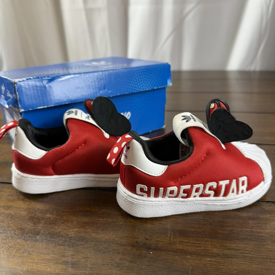 Adidas Disney Superstar 360 Zapatos Niños Talla 5K Minnie Mouse Arco Sin Cordones FX4903 Foto 4 de 4