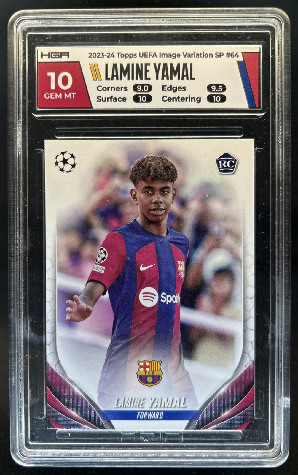 2023-24 Topps UEFA Lamine Yamal RC Rookie #64b Barcelona HGA 10