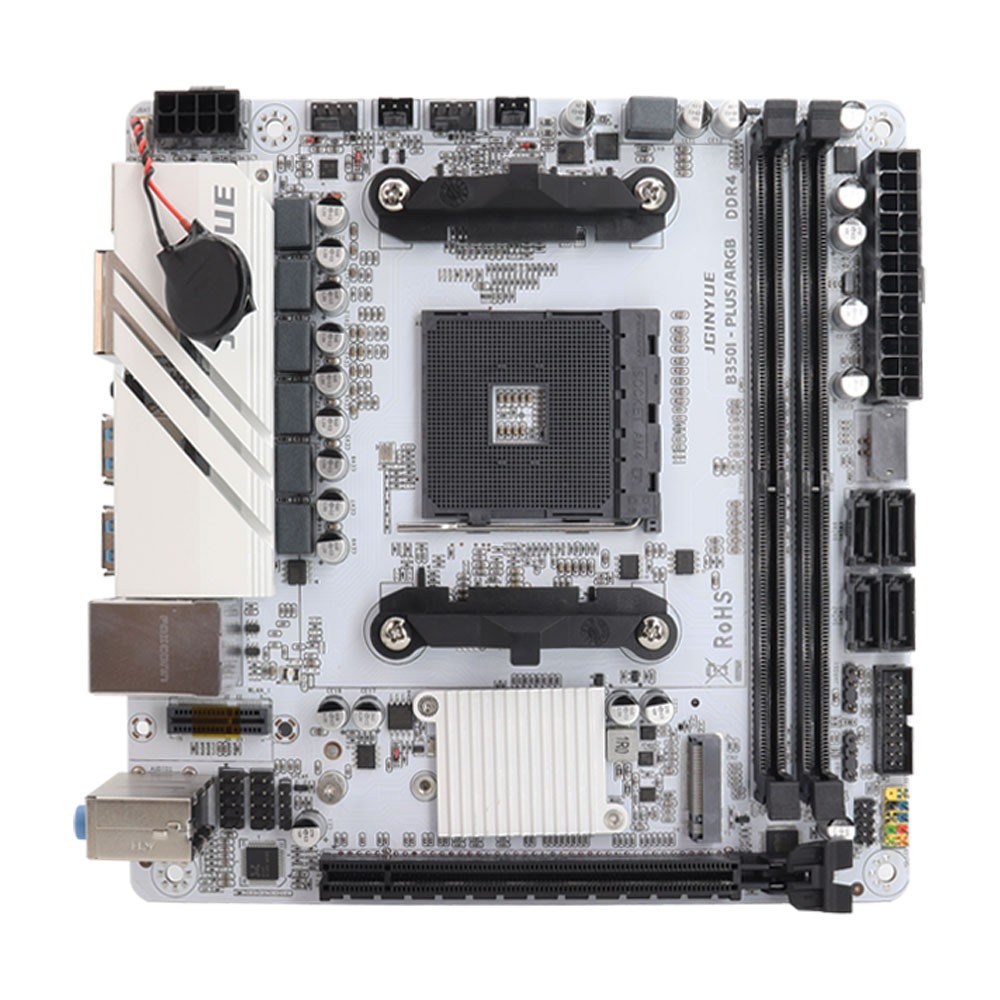 Mini ITX AM4 Motherboard with WiFi6E Module, B350I-PLUS ARGB, Dual