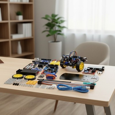 Smart 2WD Robot Car Chassis Kit with Ultrasonic Module - Arduino Compatible