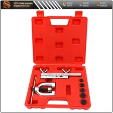 7 PC Auto Double Flaring Flare Brake Line Tool Kit 5 Dies Tubing 3/16'' - 1/2''