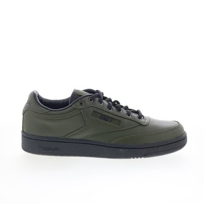 Reebok Club C 85 Obey Mens Green Leather Lace Up Lifestyle Sneakers Shoes