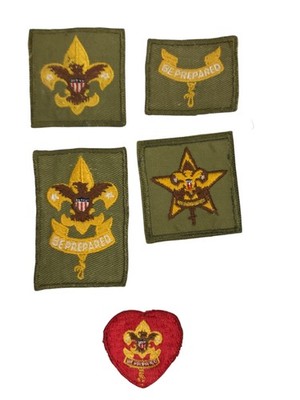 1950s-60s Boy Scouts Complete Rank Set Tenderfoot - Life Patch WORN (WSJ989)