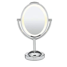 Conair BE151T Oval Double-Sided Lighted Makeup Mirror, Chrome