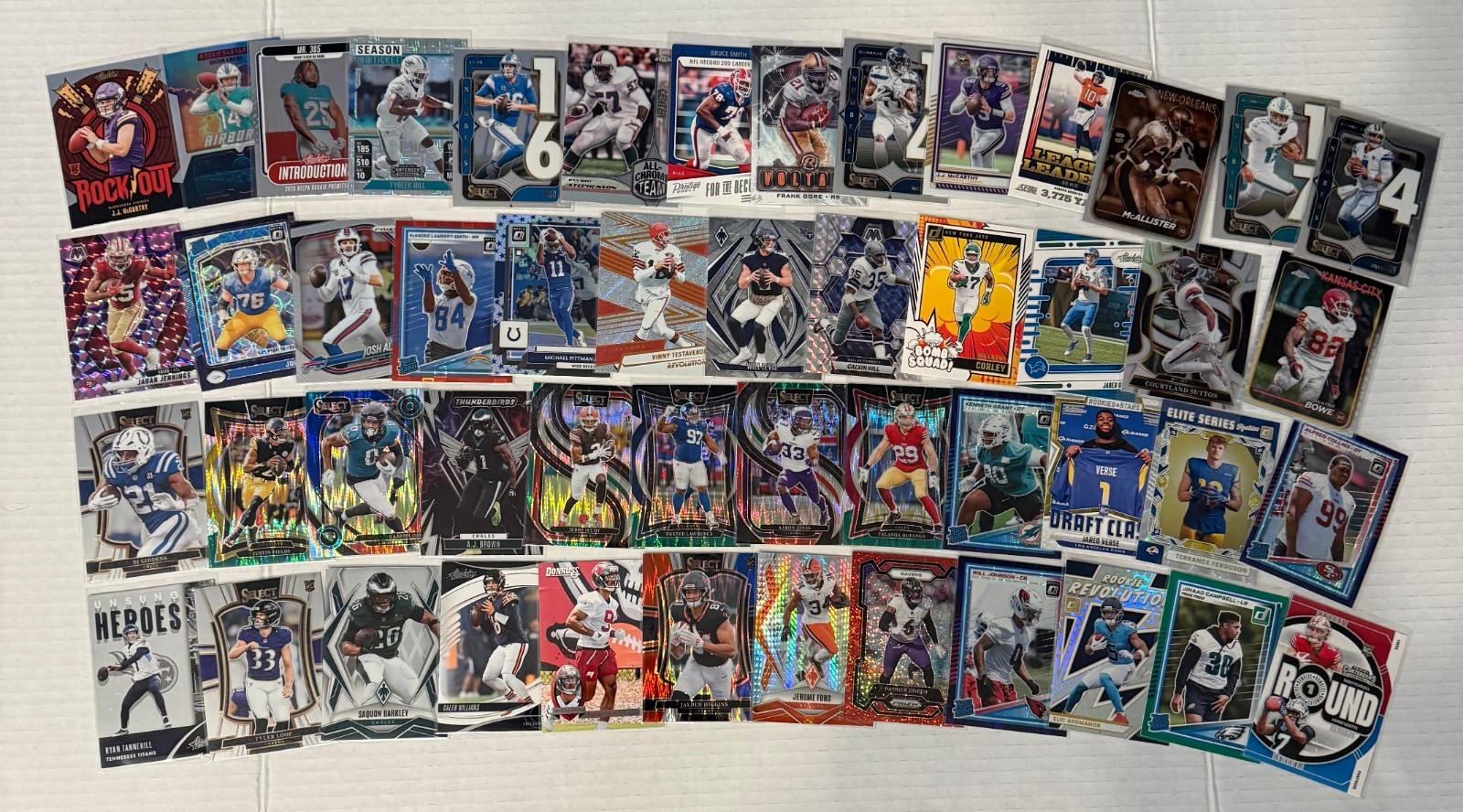 NFL Football Card LOT RC PATCH, AUTO - Serial NUMBERED - STARS, Color, Refractor view 5