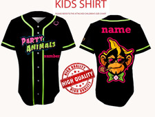 Party Animals CUSTOM Savannah Baseball Jersey AOP Kids Youth WA780