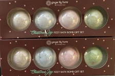 Fizzy Bath Bombs - Ginger Lily Farms 2 Sets of 4ct - Holiday Collection New