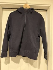 Uniqlo +J Navy Half-Zip Hoodie XS – Jil Sander Collab Rare Minimalist Style