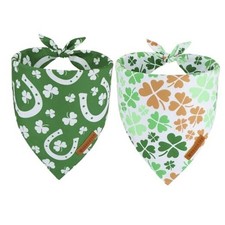St. Patrick's Day Dog Bandana, Green Shamrock Scarf, Multi Size Offered,