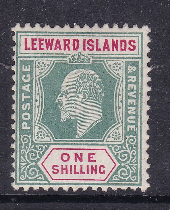 LEEWARD ISLANDS^^^^ Rarer s c#37 hinged EDVII  CLASSIC( one shill) @xdco4369leer