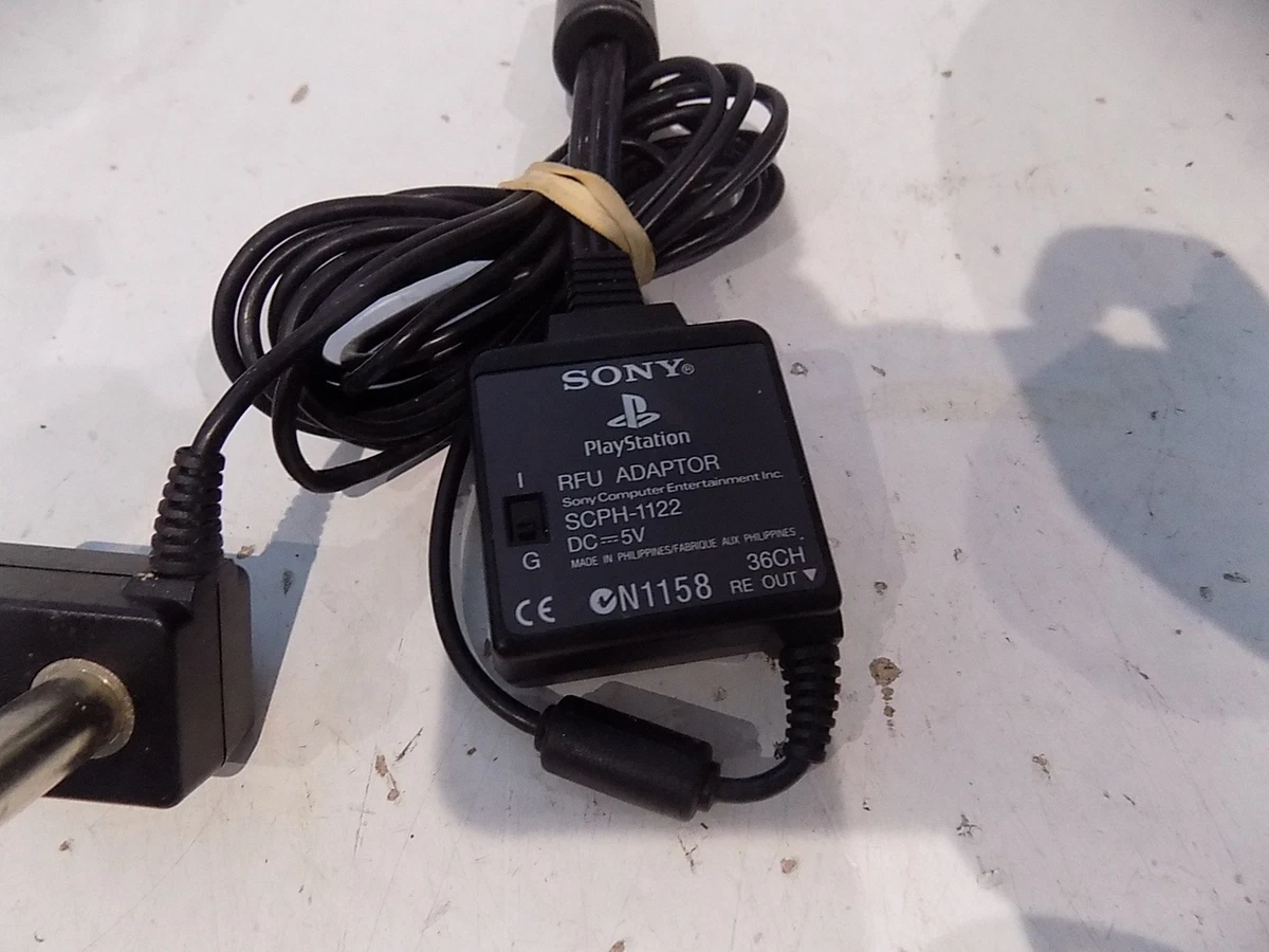 Cable AV Original Sony PlayStation 1 PS1 SCPH-1122 Negro Genuino Funcionando