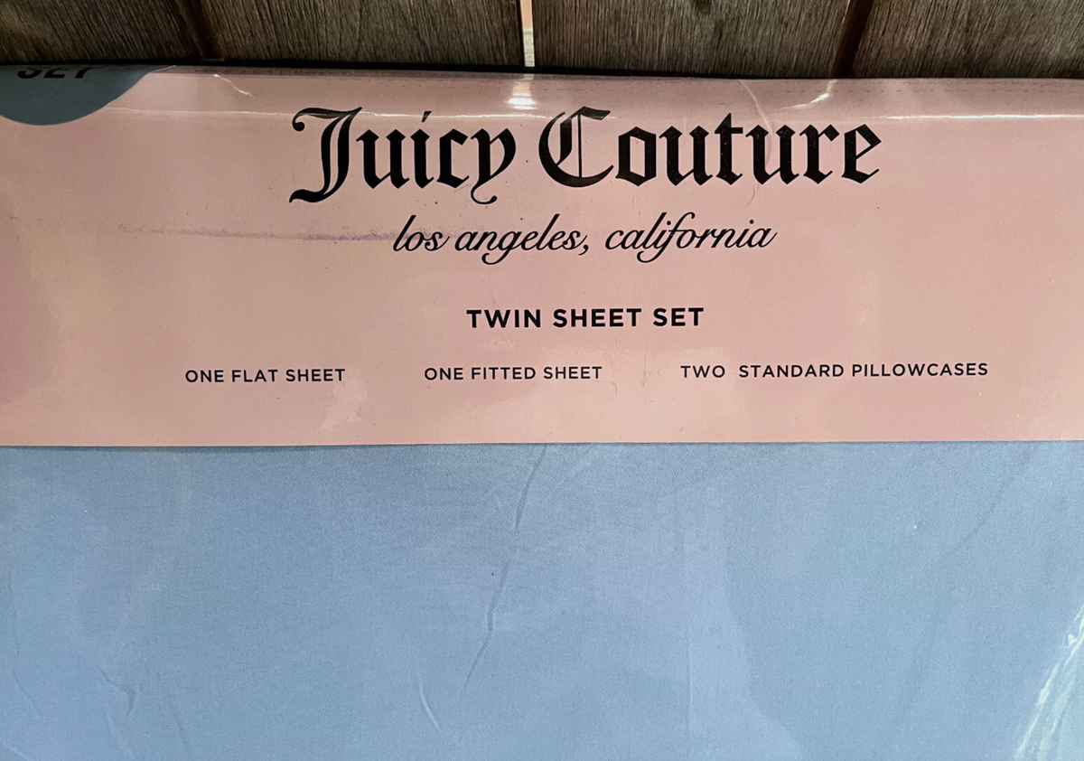 4-pc JUICY Couture Sheet Set - TWIN Size (1 bonus pillowcases