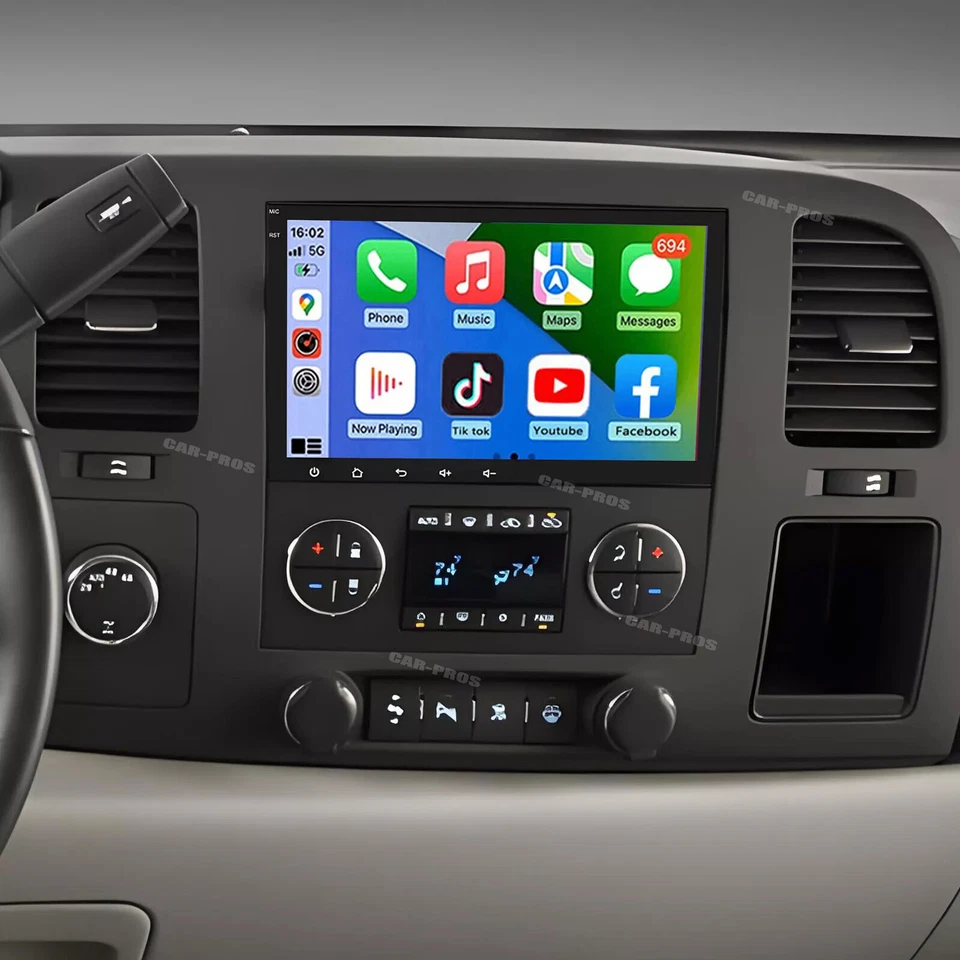 Rádio de carro 8" para 2007-2013 Chevy Silverado 1500 2500 Android CarPlay GPS estéreo - Imagem 4 de 4