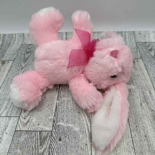 Dan Dee Bunny Rabbit Plush Stuffed Animal Toy Small Pink 8" With Bow - Picture 6 of 6