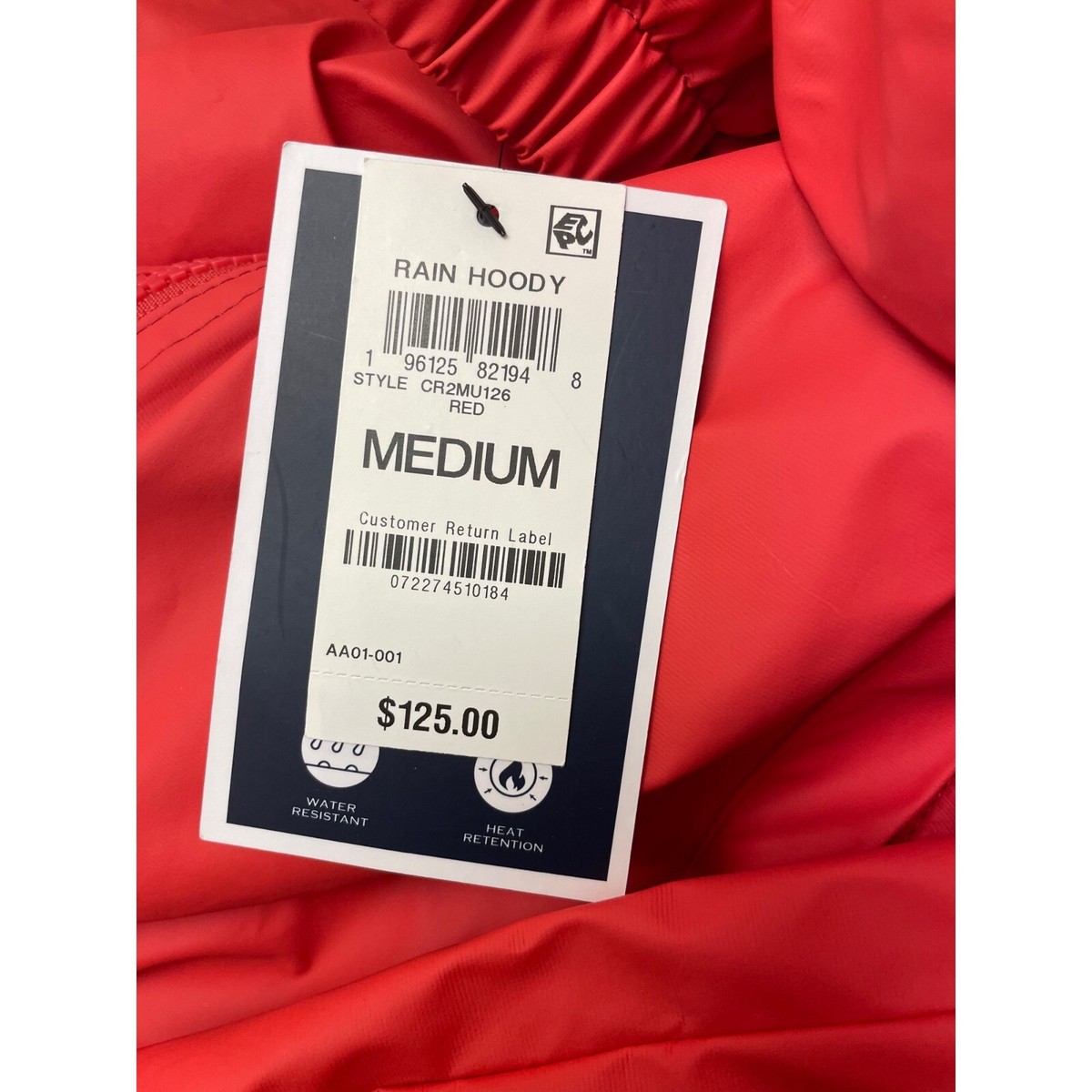 Club Room Men's Rubberized Lightweight Hooded Rain Jacket Red M | eBay