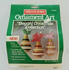 Distlefink Designs Ornament Art Victorian Set Of 3 Elegant Christmas Collection