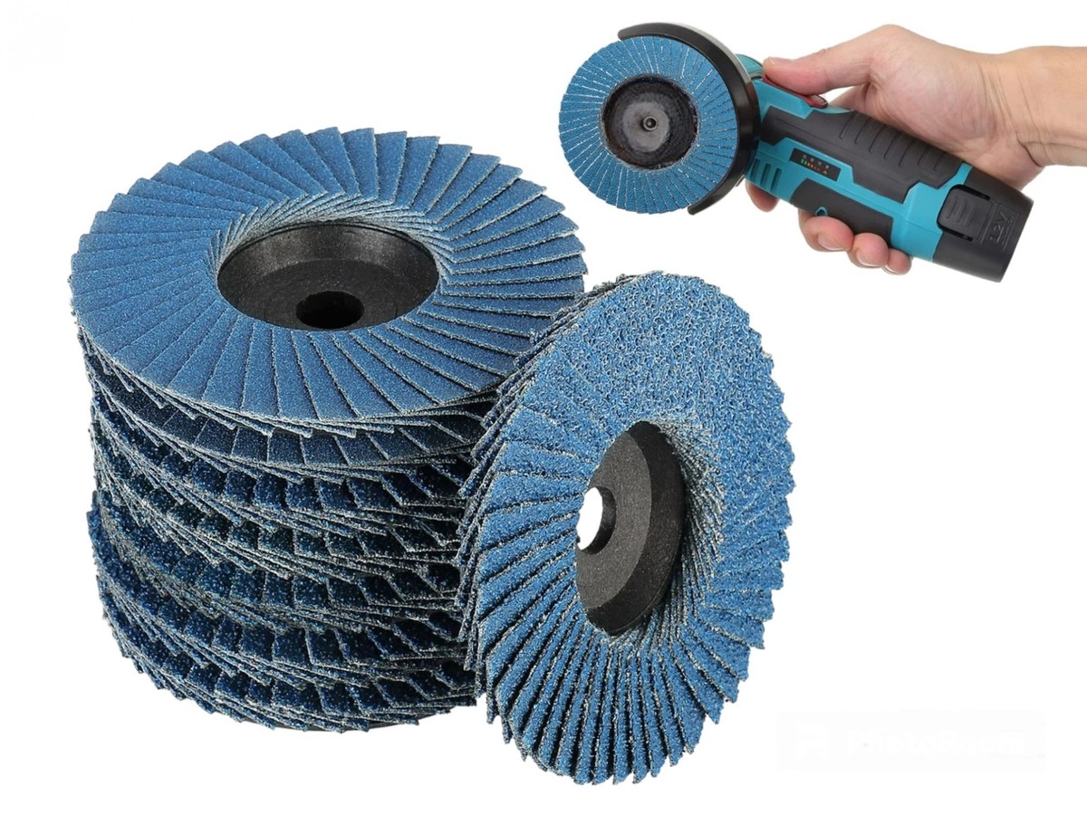 10 Dischi Lamellari Ø 115 Mm Grana 80 Per Smerigliatrice - Blu, Acciaio Inox - Foto 5