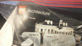 2011 LEGO ARCHITECTURE THE WHITE HOUSE WASHINGTON 21006 pc INCOMPLETE w/book
