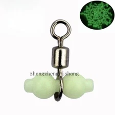 50/100Pcs 3 Way Luminous Fishing Swivel Cross Line Rolling Swivel Line Connector
