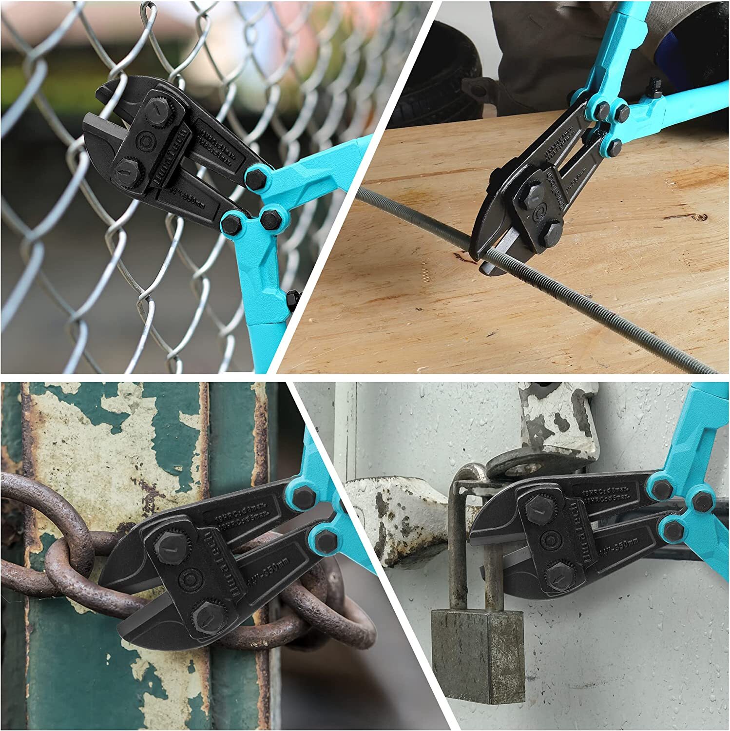 DURATECH 14'' Heavy Duty Bolt Cutter Bi-Material Ergonomic Rubber Grip Handle