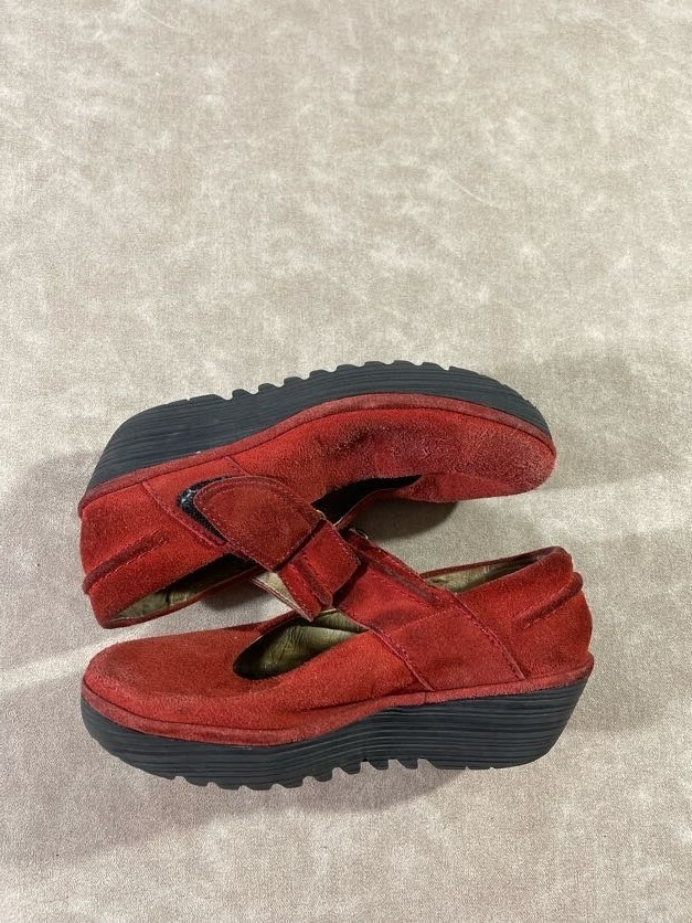 Fly London Womens Lyka Mary Jane Platform Wedge Suede… Gem