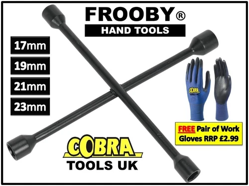 4 WAY UNIVERSAL CROSS WHEEL NUT WRENCH 17 19 21 23mm CAR BRACE SPANNER NEW 4-63