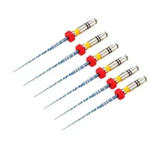 Vakker V Blue 25mm Taper 06 #20 NiTi Rotary Engine Files, 6/Pk. Yellow Color