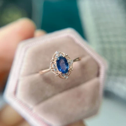Natural sapphire and diamond ring sale