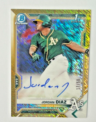 2021 Bowman Chrome JORDAN DIAZ 1st RC Gold Refractor 17&frasl;50