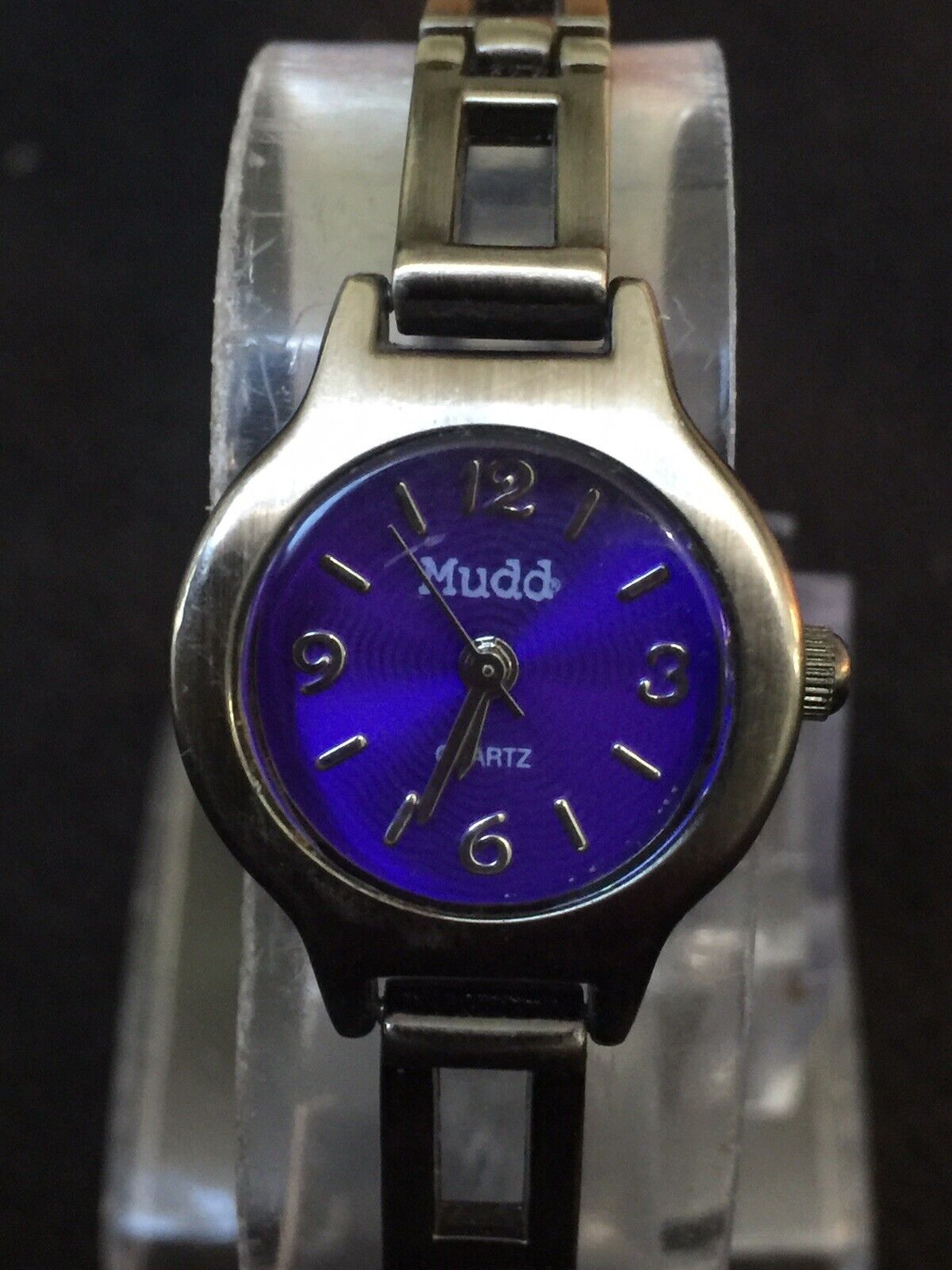 Mudd Ladies Watch Quartz, Beautiful Purple Color Face Silver-dail,smoke Grey