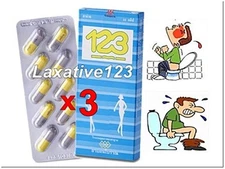 3 Thai Herbal Laxative (10 Capsules), for Relieve Constipation, Made from Herbs