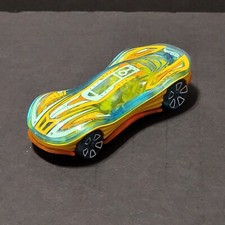 2014 Hot Wheels Clear Blue Speeder - Clear With Orange Clear Bottom