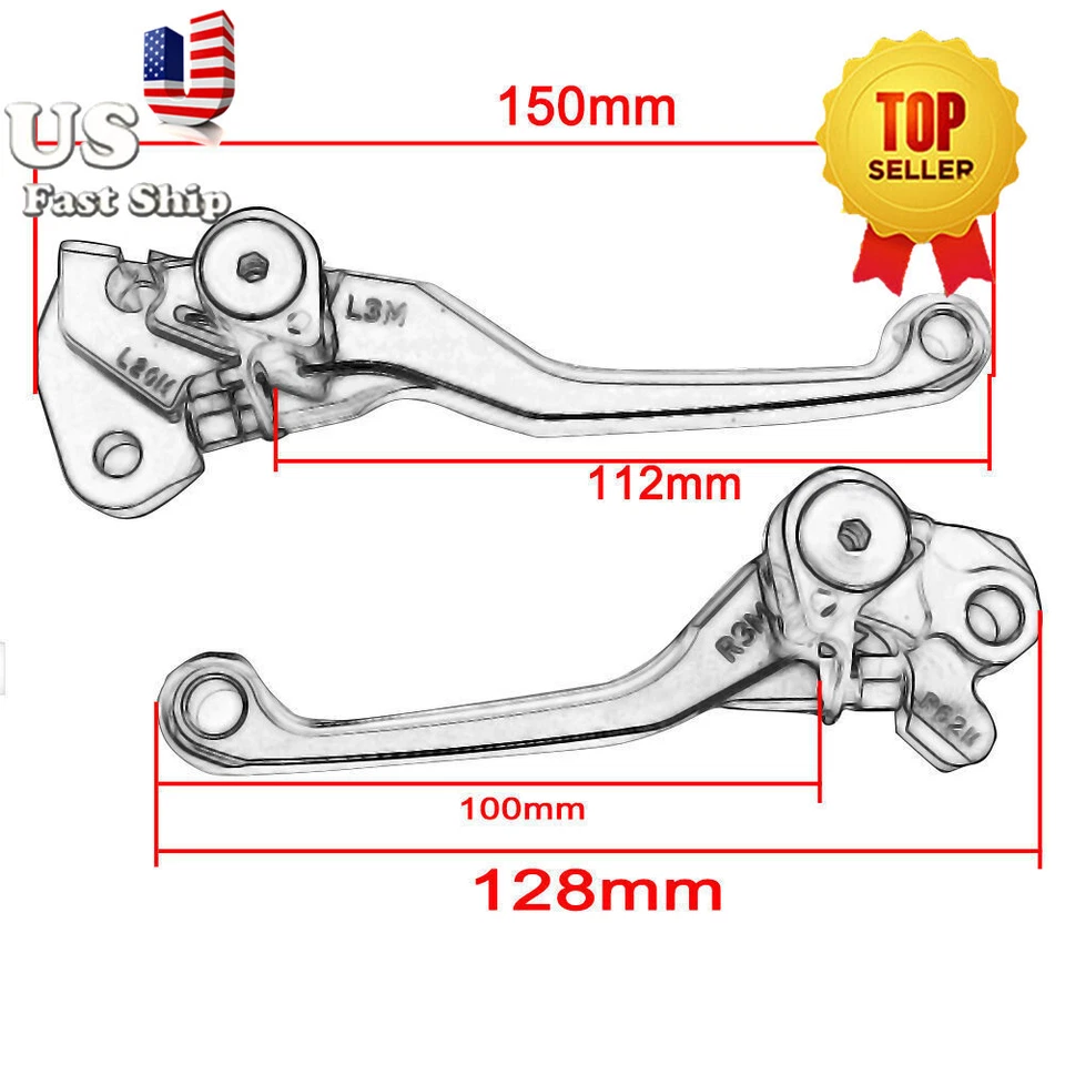 Palanca de freno de embrague CNC de EE. UU. para Kawasaki KX125 KX250 KX65 KX85 KX125 KX250F Foto 4 de 4