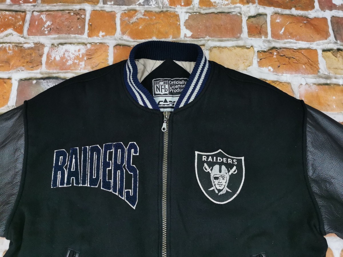CAMPRI LA LOS ANGELES RAIDERS VINTAGE USA LEDER COLLEGEJACKE*NFL