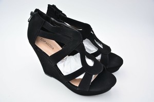 women's strappy open toe platform wedge
