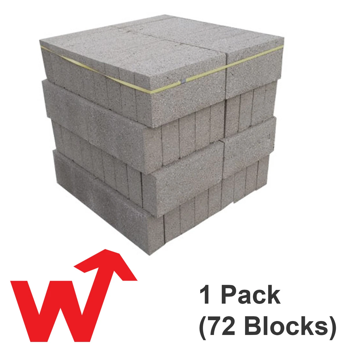 Solid Dense Concrete Block 7.3N 72 Pack Grey 100mm
