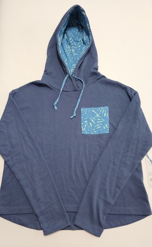 NWT Vineyard Vines Women's Med Light Indigo Ruthie Palm Print Hoodie Style 8673 - Picture 7 of 24