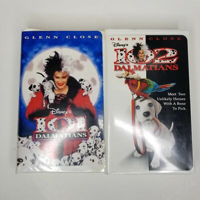 Disney 101 102 Dalmatians VHS Clamshell Movies Set Glenn Close