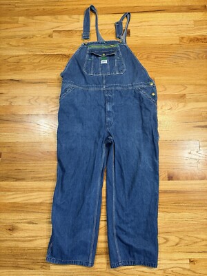 Liberty Denim Overalls 46x30 Packets Zip Fly Green Trim 